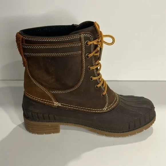 Kamik Evelyn Winter Boot Dark Brown Duck Boot Leather Upper Rubber Sole Wms 8 - Picture 3 of 11